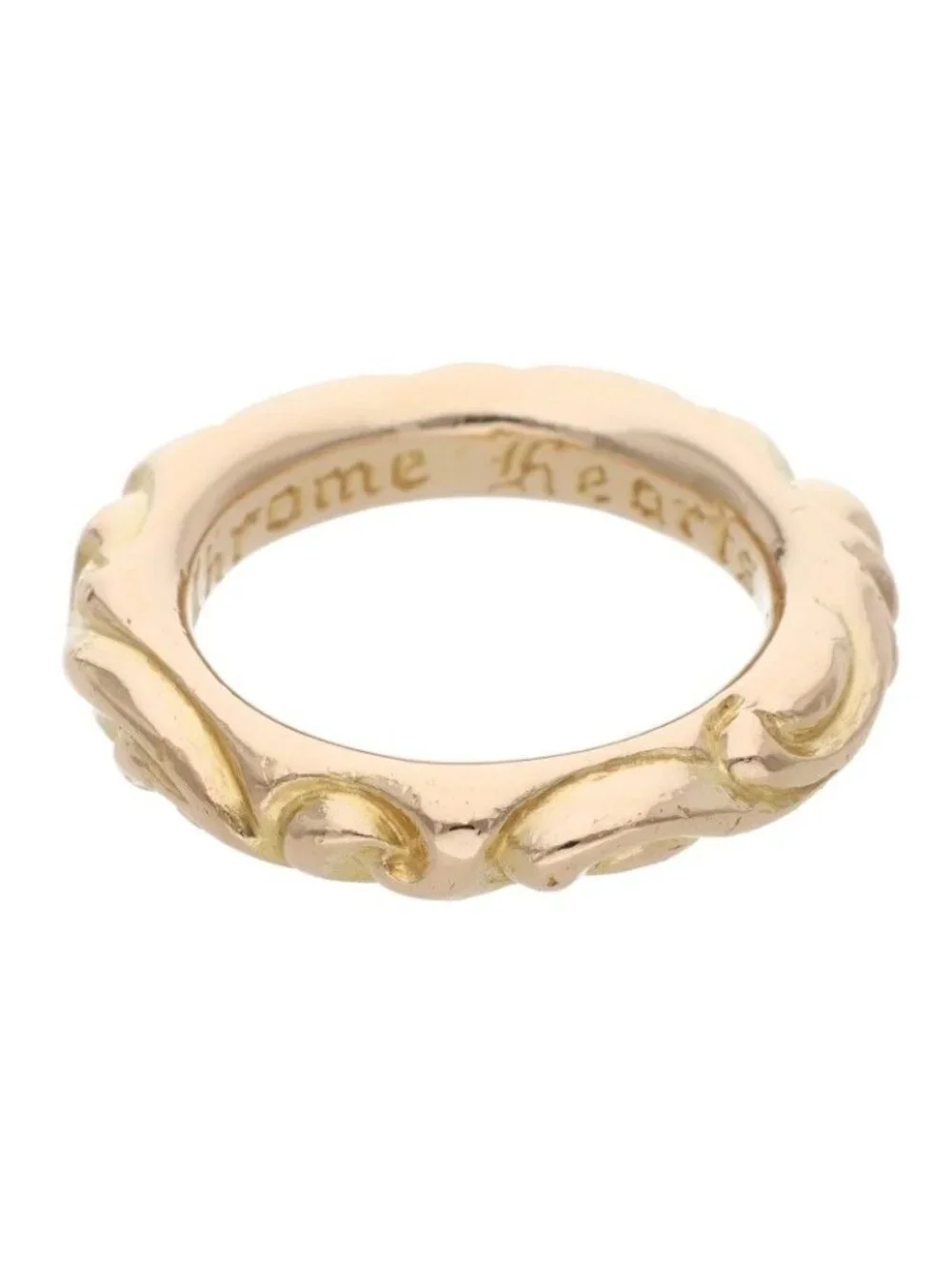 Chrome Hearts 22k Scroll Band Gold Ring
